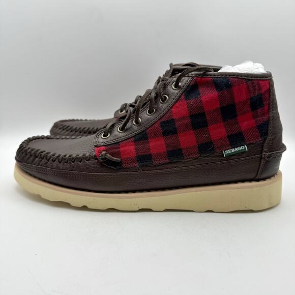 Sebago Mens Seneca Mid Boot US 11.5 Wide EU 46 Brown Red Wool Leather NIB - Picture 8 of 12